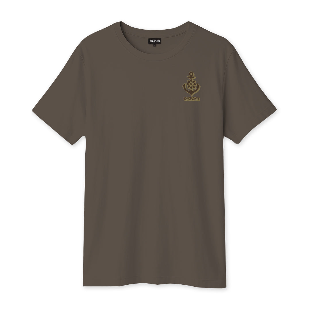 Brown tee with Sailing On art (front)
