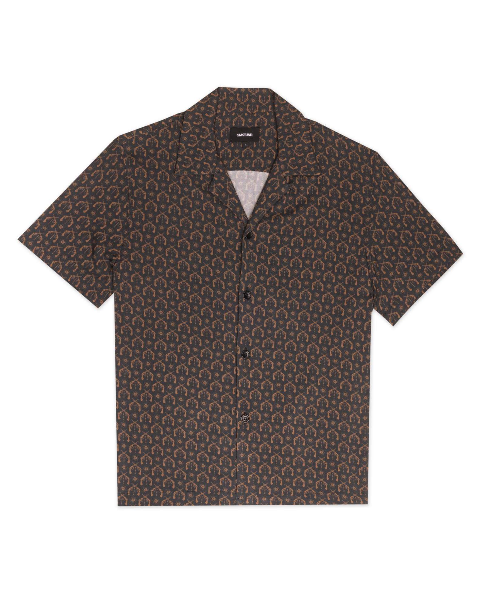 Louis Vuitton Front Button Short Sleeve Brown and Beige Monogram