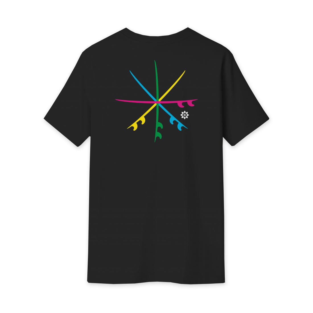 Faded Black tee with Sticks art (back)
