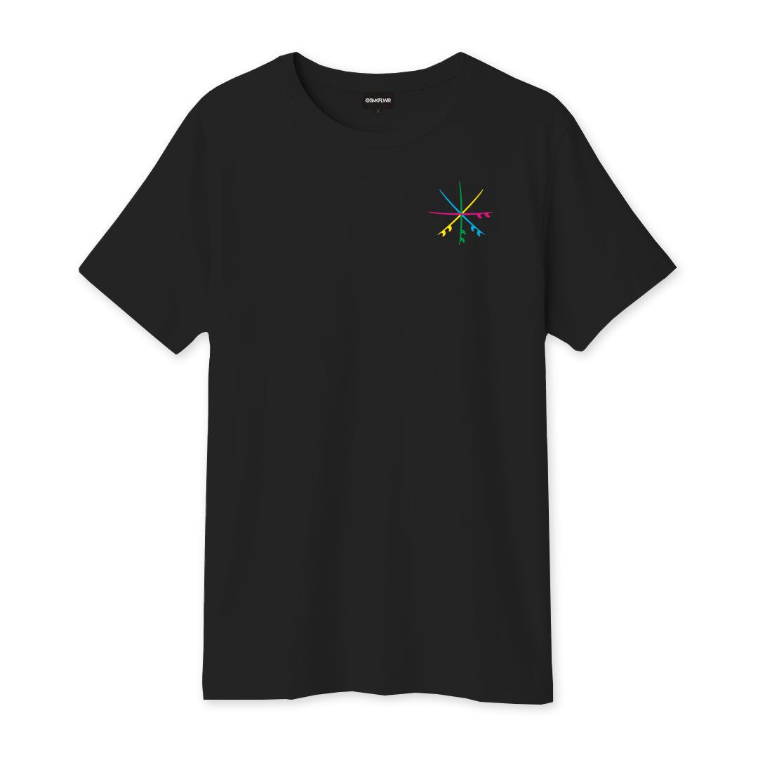 Faded Black tee with Sticks art (front)