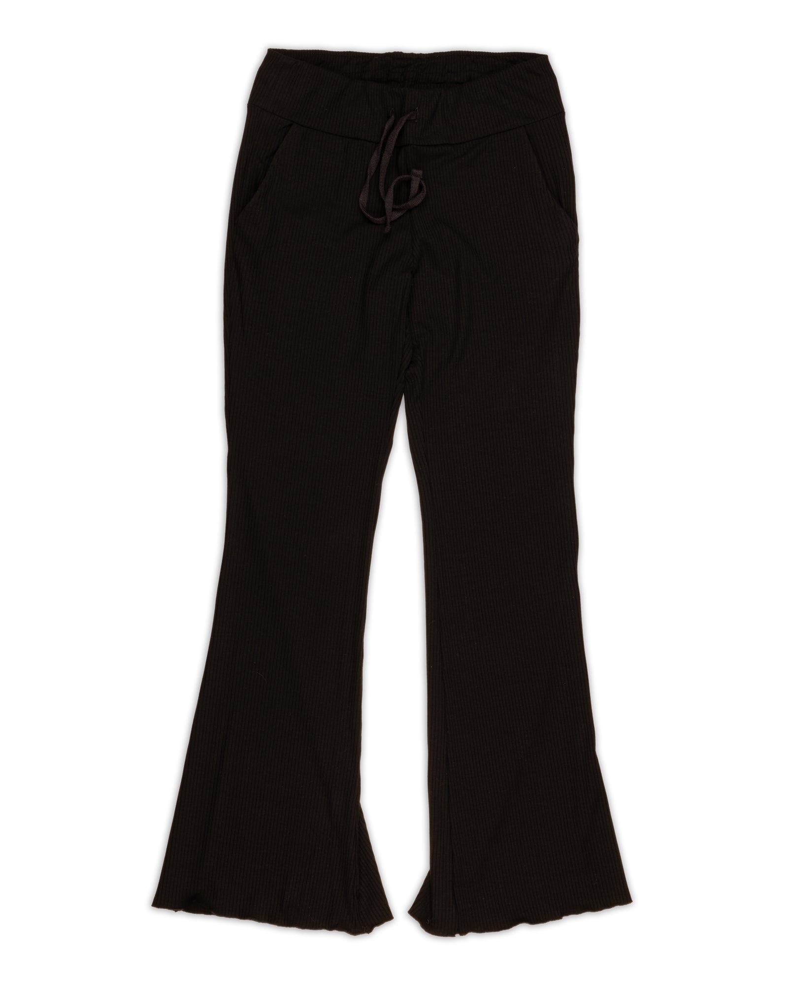 Wide-Leg Rib Drawstring Pant