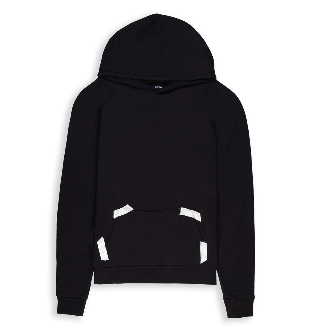 Taped Zip Up Hoodie - Black Heavy Fleece – Gabe Clothing