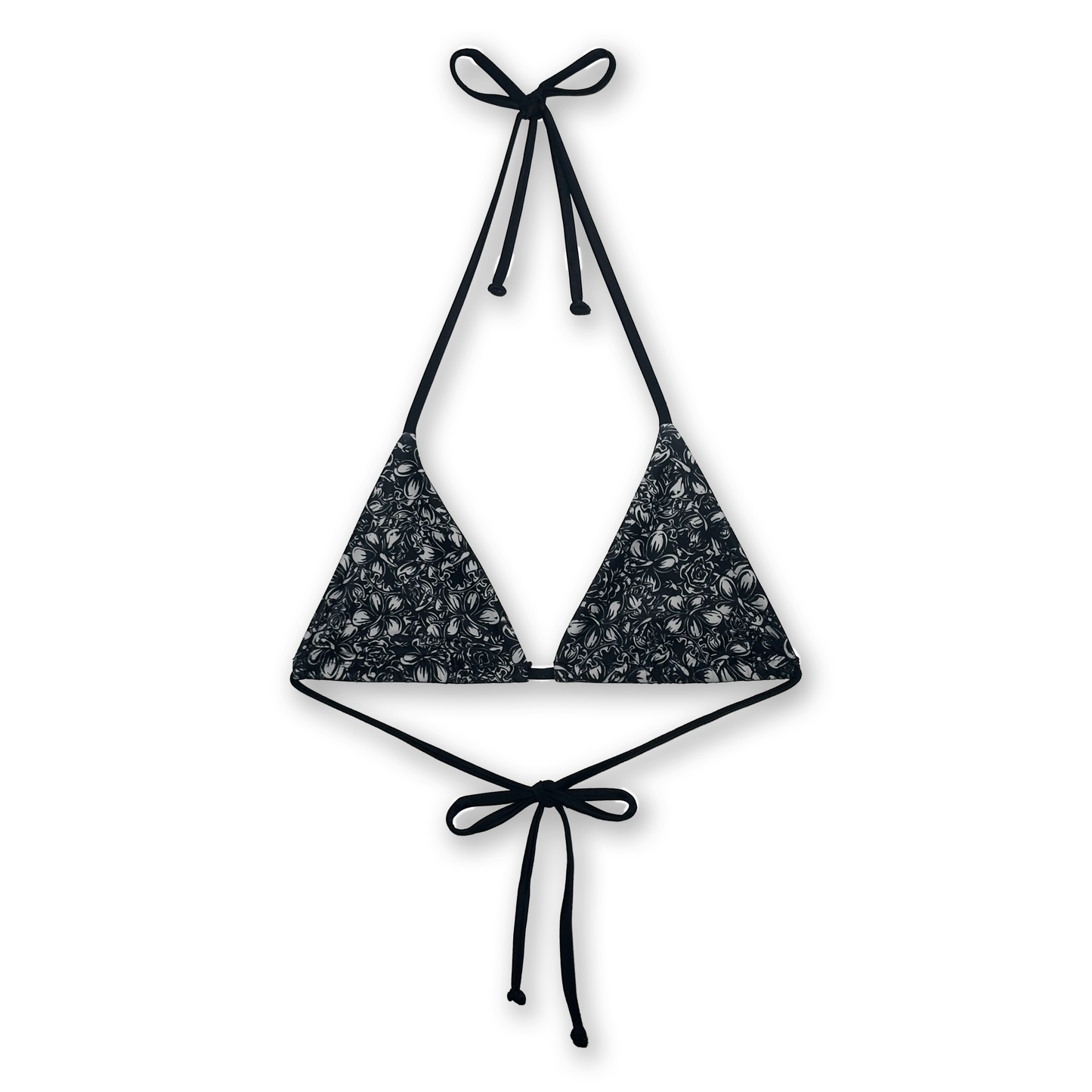 Sublime Plumeria Bikini Top - Black