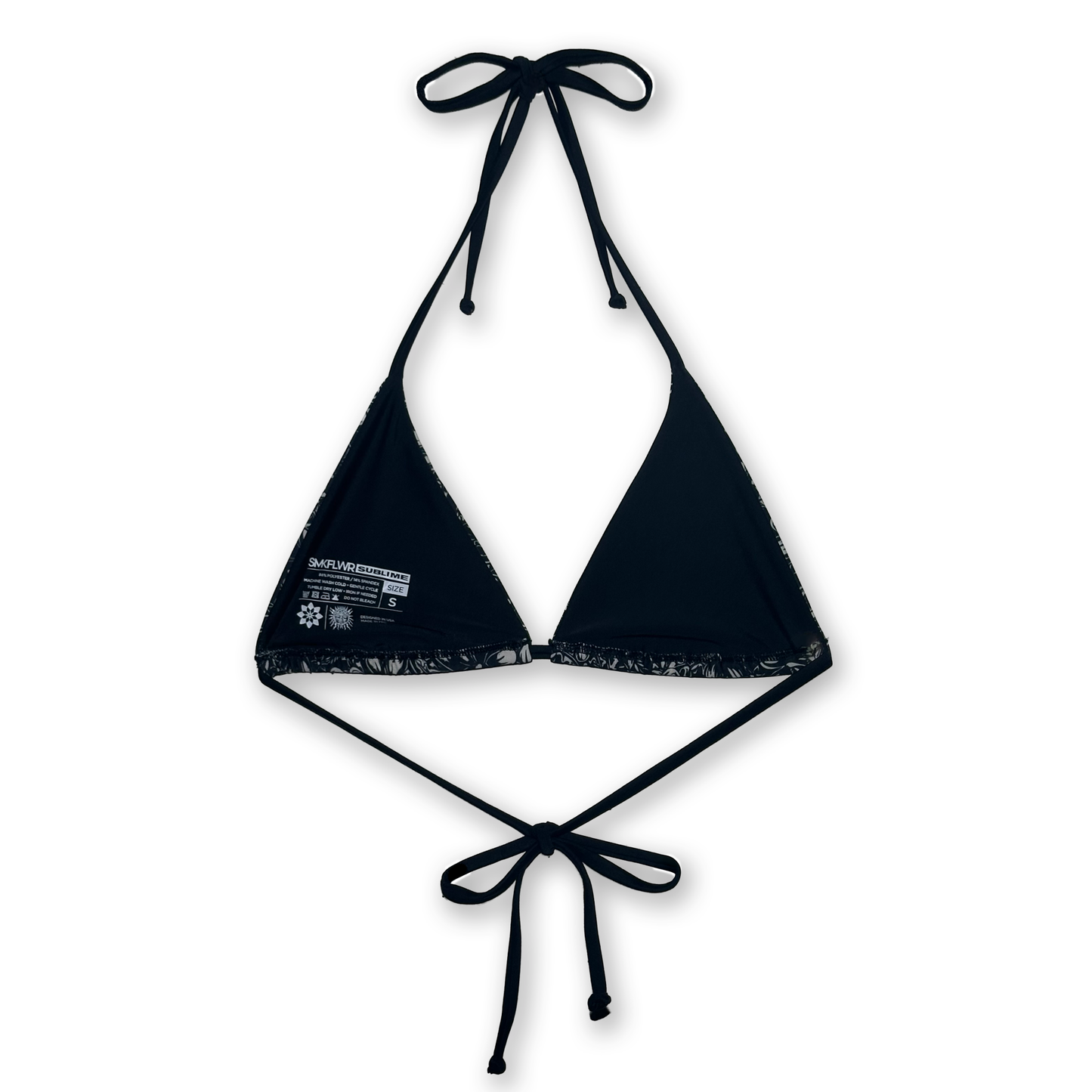 Sublime Plumeria Bikini Top - Black